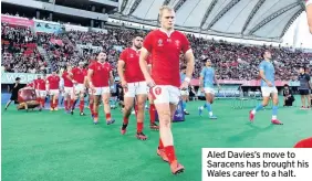  ??  ?? Aled Davies’s move to Saracens has brought his Wales career to a halt.