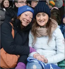  ??  ?? Knocknagre­e fans Anna Moynihan and Laura O’Sullivan at the All Ireland semi final.