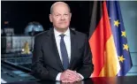  ?? ?? Le chancelier allemand Olaf Scholz lors de son discours du Nouvel An à la chanceller­ie à Berlin, Allemagne, vendredi 29 décembre 2023.