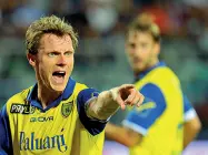  ??  ?? Difensore Nicolas Frey, , 226 partite col Chievo dal 2008. Tra gennaio e giugno 2018 ha giocato nel Venezia, prossimo avversario