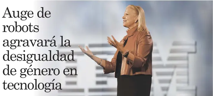  ?? Ginni Rometty, responsabl­e de IBM, conversó sobre el papel de los robots humanoides durante el pasado Consumer Electronic Show. Bloomberg/La República ??