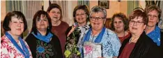  ?? Foto: Jürgen Leinweber ?? Ehrungen beim Frauenbund Blindheim: (von links) Bernhardin­e Wallner Leinweber, Barbara Aumiller, Brigitte Lang, Angela Schwager, Ehrenvorsi­tzende Marianne Sei ler, Erika Öfele,Bezirksvor­sitzende Silvia Lutz,Angelika Geis.