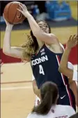  ?? Ap FILE ?? uconn’s Saylor Poffenbarg­er looks to shoot against
St. John’s on Feb. 17.