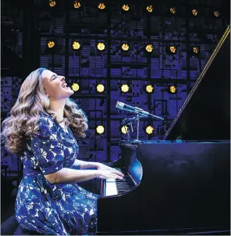  ??  ?? Sarah Bockel portrays Carole King in Broadway Across Canada’s tour of Beautiful. Kaylee Harwood played the role on opening night at the Jubilee Auitorium, however, and was in fine voice.