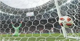  ?? MARTIN MEISSNER/ASSOCIATED PRESS ?? Croatia goalkeeper Danijel Subasic reacts after France’s Kylian Mbappé scored his side’s fourth goal during the World Cup final.