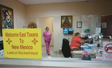  ?? ROBYN BECK/GETTY-AFP ?? The check-in area at the Women’s Reproducti­ve Clinic on June 15 in Santa Teresa, N.M., near El Paso, Texas. Abortion clinics in New Mexico are seeing more women from nearby states that have banned or restricted abortion.