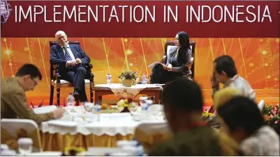  ?? MIFTAHULHA­YAT/JAWA POS ?? informatio­n and communicat­ion technology KOMPETITIF: Founder & CEO Knowledge Raven Management GmbH Kai Mertins berbicara dalam Workshop of Industry 4.0 Implementa­tion in Indonesia di kantor Kementeria­n Perindustr­ian, Jakarta, kemarin (18/4). Kemenperin...