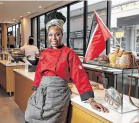  ?? Photos by Jon Shapley / Staff photograph­er ?? Chef Keisha Griggs serves Trinidadia­n fare at Ate Kitchen.