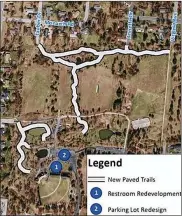  ?? CONTRIBUTE­D ?? Centervill­e is seeking to expand trails, trail-head facilities and signage in its largest park.