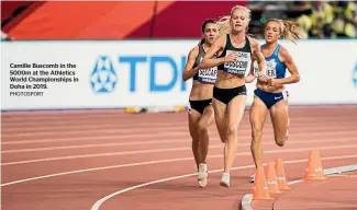  ?? PHOTOSPORT ?? Camille Buscomb in the 5000m at the Athletics World Championsh­ips in Doha in 2019.