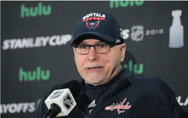  ?? NICK WASS / THE ASSOCIATED PRESS ?? This is the farthest Barry Trotz has made it in his NHL post-season coaching career.