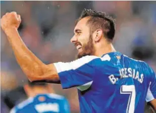  ?? EFE ?? Borja Iglesias celebra uno de los goles anotados con el Espanyol