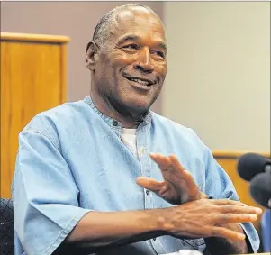  ?? JASON BEAN/RENO GAZETTE-JOURNAL-POOL PHOTO VIA USA TODAY NETWORK ?? O.J. Simpson attends a parole hearing at Lovelock Correction­al Center Thursday in Nevada. Simpson is serving a nine-to-33-year prison term for a 2007 armed robbery and kidnapping conviction.