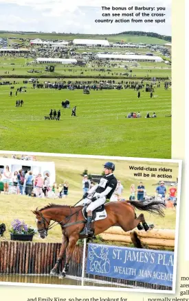  ??  ?? The bonus of Barbury: you can see most of the crosscount­ry action from one spot World-class riders will b e i n a ction