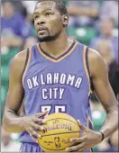  ?? AP ?? Oklahoma City star Kevin Durant missed most of last season with a broken right foot as the Thunder missed the playoffs.