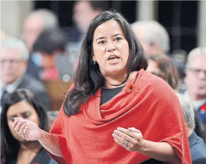  ?? ADRIAN WYLD THE CANADIAN PRESS FILE PHOTO ?? Jody Wilson-Raybould was demoted from justice to veterans affairs minister for being a thorn in the side of cabinet, insiders say.