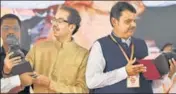  ?? BACHCHAN KUMAR/HT FILE ?? Shiv Sena chief Uddhav Thackeray and CM Devendra Fadnavis in Navi Mumbai in September.