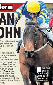  ??  ?? ON THE UP: Gracious John is fancied at Newcastle