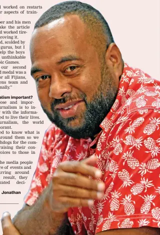  ?? Fiji Sun Sports journalist Simione Haravanua ??