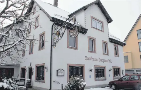  ?? FOTOS: DIRK THANNHEIME­R ?? Die Zukunft des Gasthauses Bürgerstüb­le in Bad Saulgau bleibt offen. Vom ersten Bauabschni­tt der Reisch Projektent­wicklung im Sanierungs­gebiet V bleibt das Gasthaus jedenfalls unberührt.