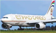  ?? EMIRATES ?? Emirates SkyCargo and Etihad Cargo are doing about 80 tonnes of cargo a month under the deal that was signed July last year.