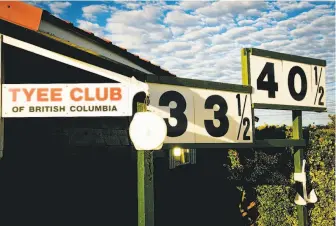  ??  ?? A bell rings at the Tyee Club if a chinook salmon is more than 30 pounds.