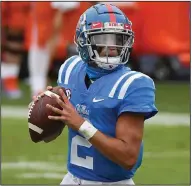  ?? (AP/Thomas Graning) ?? Under the leadership of sophomore quarterbac­k Matt Corral, Ole Miss ranks second in the nation with 573 yards per game and 11th with 41.7 points per game.