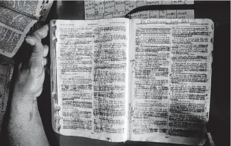  ?? Andrew Lichtenste­in / Corbis via Getty Images ?? The Bible is the only book prisoners are definitely allowed to keep should they be transferre­d.