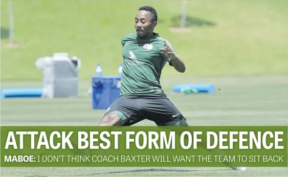  ?? Picture: Backpagepi­x ?? POSITIVE. Bafana’s Lebohang Maboe says his team will play an attacking game when they take on Nigeria in an Afcon qualifier at the FNB Stadium on Saturday.