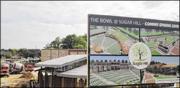  ?? TAYLOR CARPENTER / TAYLOR.CARPENTER@AJC.COM ?? Sugar Hill is spending $3 million to upgrade the amphitheat­er, which will host its first concert — the Mavericks — in May. And it will spend $36 million for the adjacent mixeduse developmen­t dubbed the EpiCenter.