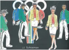  ??  ?? RINGS AND STRIPES: Fashion designer JJ Schoeman’s designs for the Olympics in London four years ago were short-listed from among 21 designers who submitted designs, but did not make the final cut to dress the team