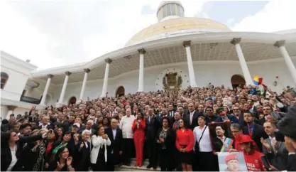  ??  ?? CARACAS: In this Friday, Aug 4, 2017 file photo, Venezuela’s Constituti­onal Assembly poses for an official photo after being sworn in, at the National Assembly. —AP