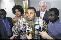  ?? AP ?? Francis Sankoh, whose mother, Roseline Conteh, died in a 2013 building collapse, was among those in a lawsuit filed for 19 people killed or injured when a demolition project crushed a Philadelph­ia Salvation Army store in 2013.