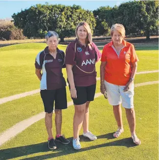  ??  ?? Ayr Golf Club members Pat Lawson, Amanda Gees and Rhonda O'brien are among those left frustrated and heartbroke­n after vandals struck.