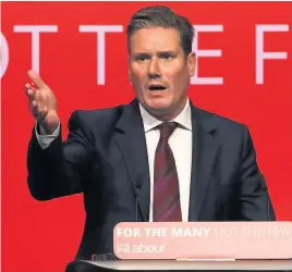  ??  ?? > Shadow Brexit Secretary Sir Keir Starmer