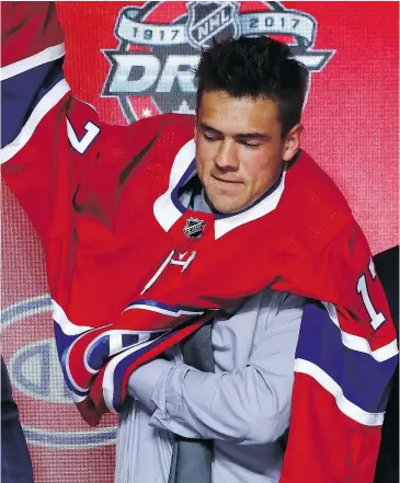  ??  ?? Montreal Canadiens selected centre Ryan Poehling 25th overall in the NHL draft.