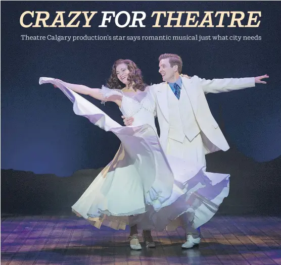  ?? DAVID COOPER ?? “I get the Tommy Tune comparison­s for my tap dancing and Dick Van Dyke for the falling down stairs,” Andrew MacDonald-Smith, right, says of his qualificat­ions for Crazy for You.