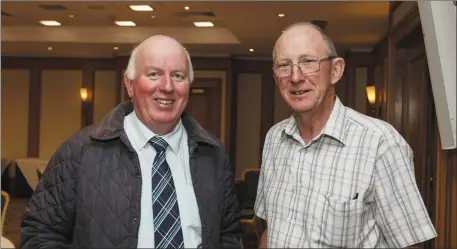  ??  ?? Des Morrison of Sligo ICMSA with Seamus Higgins of Meath at a recent ICMSA National Council meeting.