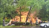  ?? Michael Howley / Contribute­d photo ?? Fire crews from throughout Middlesex County were called to a two-alarm fire Friday morning in the 1600 block of Saybrook Road in Middletown.