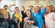  ?? AFP ?? Transgende­r activists celebrate outside the Court of Appeals in Putrajaya after the ruling on Friday.