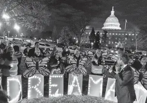  ??  ?? ‘Dreamers’ protest outside the U.S. Capitol on Jan. 21.