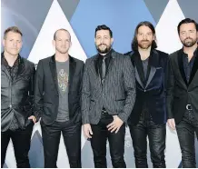  ?? EVAN AGOSTINI/ THE ASSOCIATED PRESS ?? Trevor Rosen, from left, Whit Sellers, Matthew Ramsey, Geoff Sprung and Brad Tursi of Old Dominion. The band has made a conscious choice to keep its live shows upbeat and fun.
