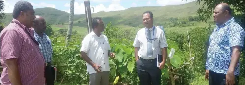  ?? Photo: Ministry of Infrastruc­ture and Transport ?? Acting Minister for Infrastruc­ture and Transport Osea Naiqamu (right) and Assistant Minister Vijay Nath (third from left) at Loqi Settlement, Nadi.