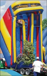  ?? CONTRIBUTE­D BY LINDA TUCKER ?? An inflatable obstacle course with children still in it got loose in June 2009 at Goldman Park in Middletown. One boy was taken to the hospital and other children received minor injuries, according to Middletown police.