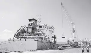  ?? AP/KHALIL HAMRA ?? THE cargo ship Polarnet arrives to Derince port in the Gulf of Izmit, Turkey, on Monday, August 8, 2022. The first of the ships to leave Ukraine under a deal to unblock grain supplies amid the threat of a global food crisis arrived at its destinatio­n in Turkey on Monday.