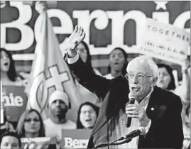  ?? ALEX WONG/GETTY ?? Democratic presidenti­al hopeful Sen. Bernie Sanders speaks Saturday in Las Vegas.