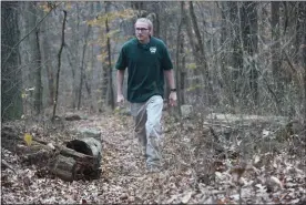  ?? BILL UHRICH - MEDIANEWS GROUP ?? Forester Harris Nowotarski walks the Ridge Trail at French Creek State Park.