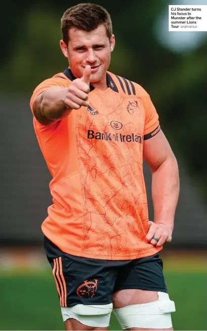  ?? SPORTSFILE ?? CJ Stander turns his focus to Munster after the summer Lions Tour