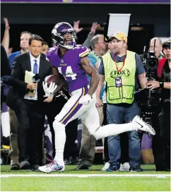  ?? JEFF ROBERSON / THE ASSOCIATED PRESS ?? After a win over the New Orleans Saints Sunday, Stefon Diggs and the Minnesota Vikings are one win away from becoming the first team to play the Super Bowl at home.