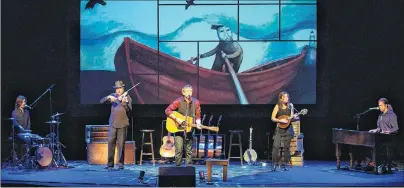  ?? SuBmITTed pHOTO ?? Singer/songwriter Lennie Gallant and his band perform “Searching for Abegweit.” The group is now on tour and will appear this evening in Port Hawkesbury. Shown here, left to right are, Jonathan Gallant on drums, Sean Kemp on violin, Lennie Gallant on...